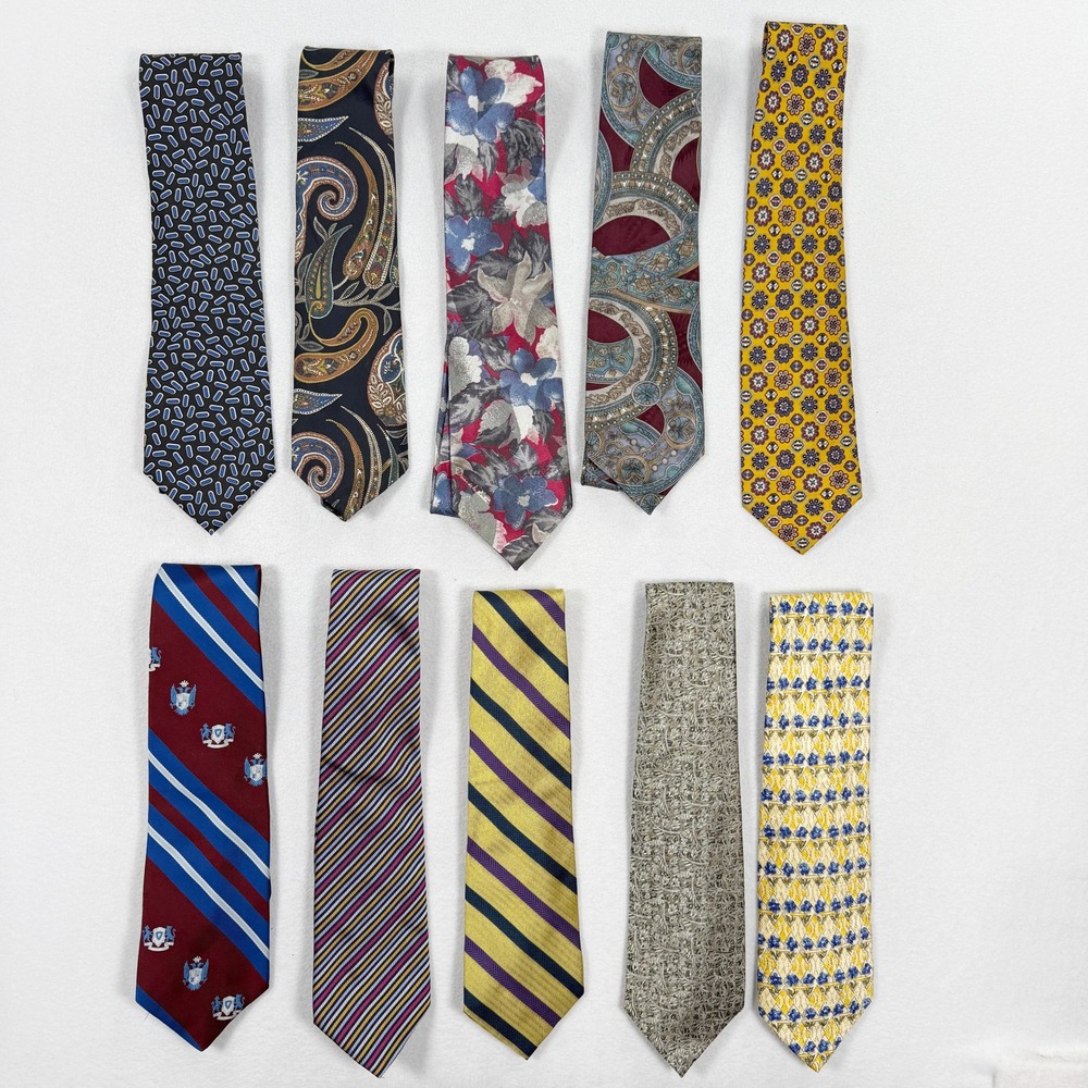 Vintage Designer Ties (Lot of 10 ) - Dior, Oscar, Chadwick, Bagutta, Talbott - Picture 2 of 16